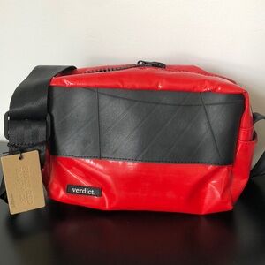 VERDICT. BRICK RED DAY-PACK ECO-TARPAULIN POUCH